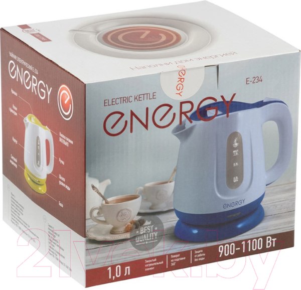 Изображение товара Электрочайник Energy E-234 / 164105 (белый/зеленый)