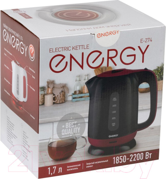 Изображение товара Электрочайник Energy E-274 / 164085 (черный)
