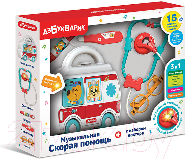 Изображение товара Набор доктора детский Азбукварик Скорая помощь / 2969