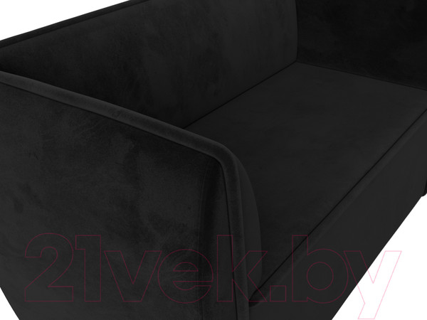 Изображение товара Диван Лига Диванов Бергамо 2-х местный / 112043 (велюр черный)