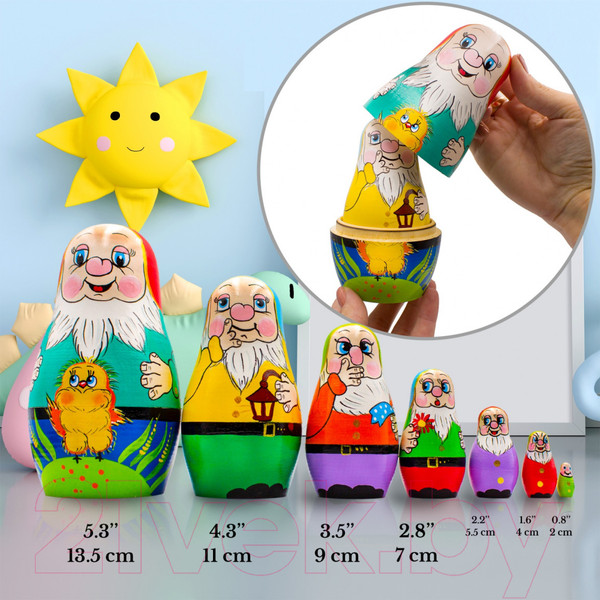 Изображение товара Матрешка сувенирная Брестская Фабрика Сувениров Семь гномов / 7109