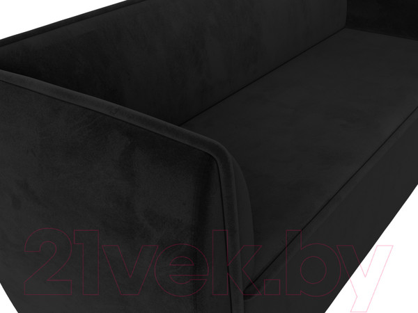 Изображение товара Диван Лига Диванов Бергамо 3-х местный / 112096 (велюр черный)
