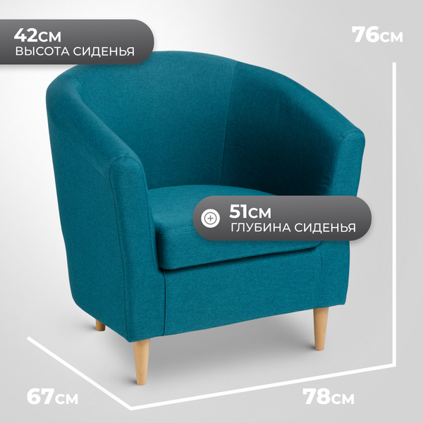Изображение товара Кресло мягкое Mio Tesoro Тунне (Turquoise)