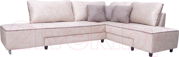 Изображение товара Диван угловой Петрамебель Оскар левый (велюр бежевый/сохо 02 темно-бежевый)