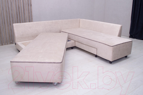 Изображение товара Диван угловой Петрамебель Оскар левый (велюр бежевый/сохо 02 темно-бежевый)