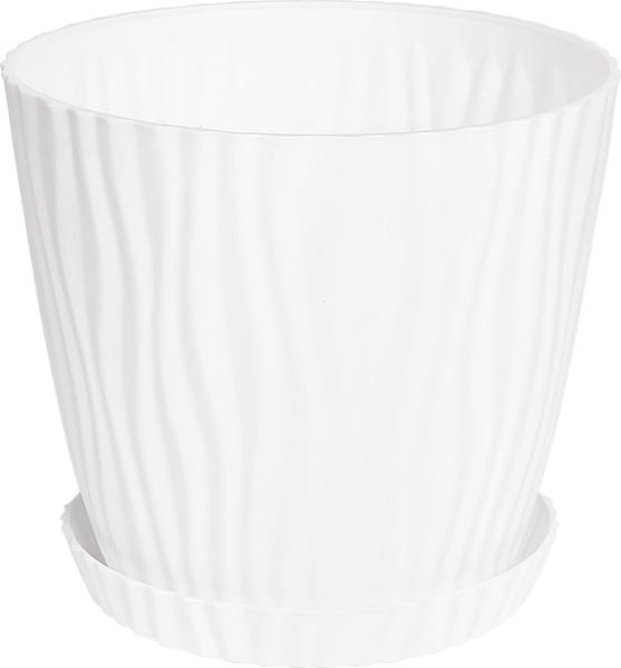 Изображение товара Вазон BOTANICA Волна Рефленый 11.5x10см (0.7л, белый)