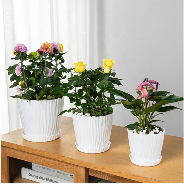 Изображение товара Вазон BOTANICA Волна Рефленый 11.5x10см (0.7л, белый)