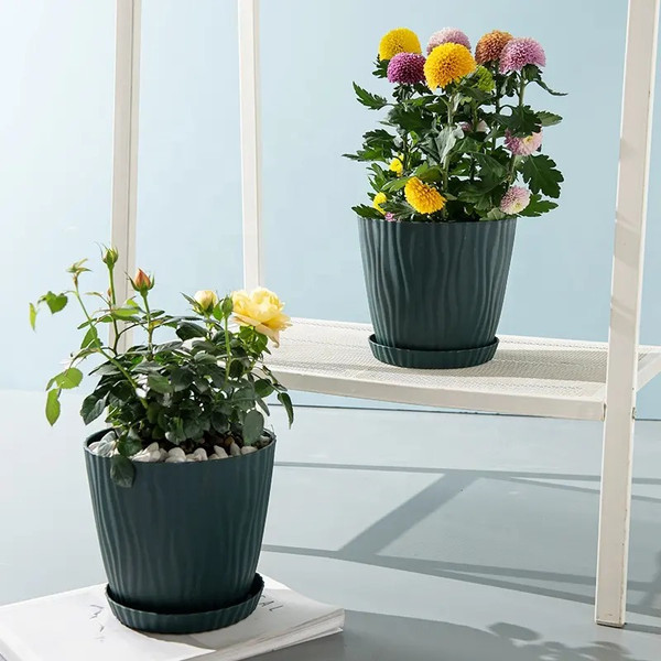 Изображение товара Вазон BOTANICA Волна рефленый 2.5л (18x15см, зеленый)