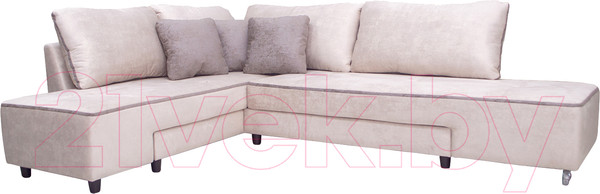 Изображение товара Диван угловой Петрамебель Оскар правый (велюр бежевый/сохо 02 темно-бежевый)