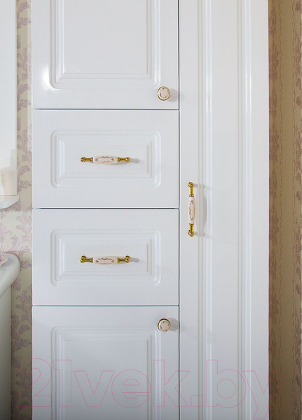 Изображение товара Шкаф-пенал для ванной Бриклаер Анна 52 (белый глянец)