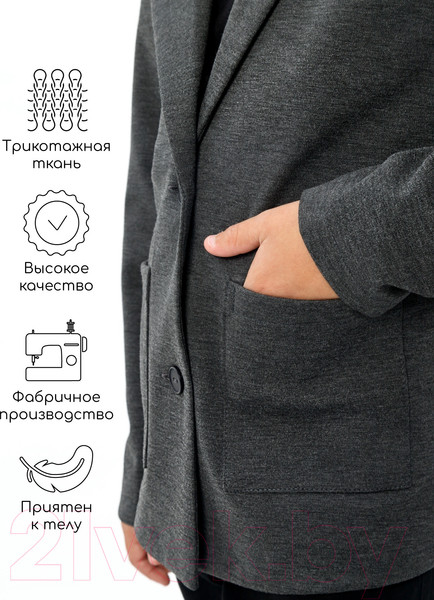 Изображение товара Пиджак детский Amarobaby Study Oxford / AB-OD23-SO3001/11-140 (серый, р.140)