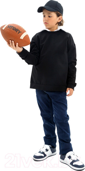 Изображение товара Свитшот детский Amarobaby Study Hip / AB-OD23-SH28/09-134 (черный, р.134)