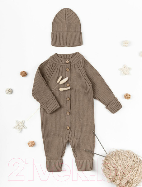Изображение товара Шапка детская Amarobaby Pure Love Tot / AB-OD22-PLT16/12-42 (коричневый, р.42-44)