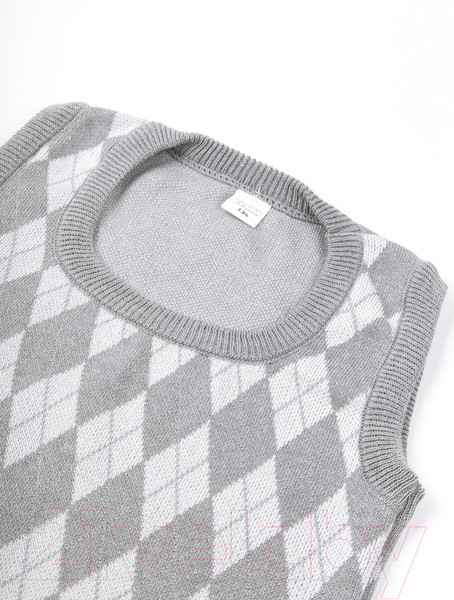 Изображение товара Жилет детский Amarobaby Knit Romb / AB-OD23-KNIT10R/1100-146 (серый/белый, р.146)