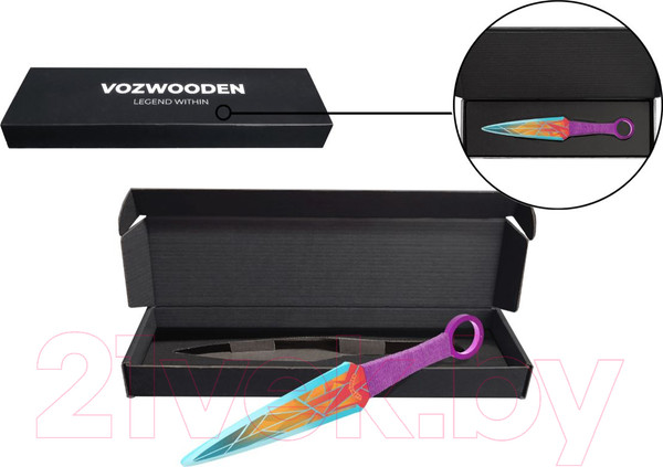 Изображение товара Нож игрушечный VozWooden Кунай Призма Стандофф 2 / 1001-0904