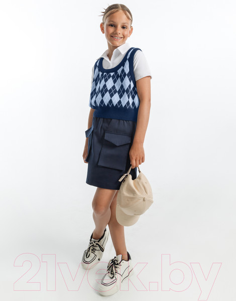 Изображение товара Жилет детский Amarobaby Knit Romb / AB-OD23-KNIT10R/2019-152 (синий/голубой, р.152)
