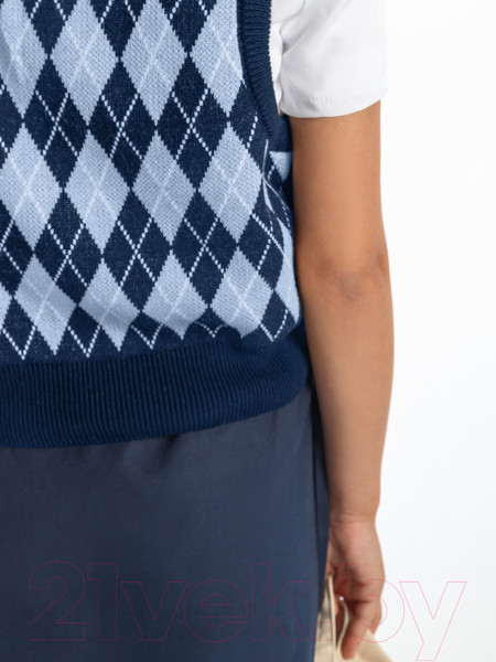 Изображение товара Жилет детский Amarobaby Knit Romb / AB-OD23-KNIT10R/2019-152 (синий/голубой, р.152)