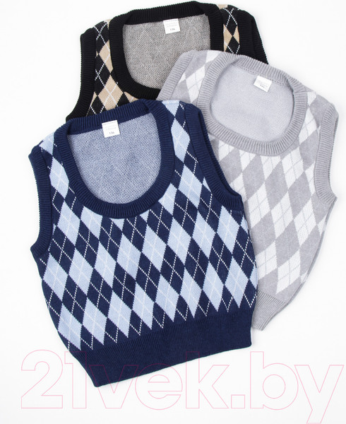 Изображение товара Жилет детский Amarobaby Knit Romb / AB-OD23-KNIT10R/2019-152 (синий/голубой, р.152)