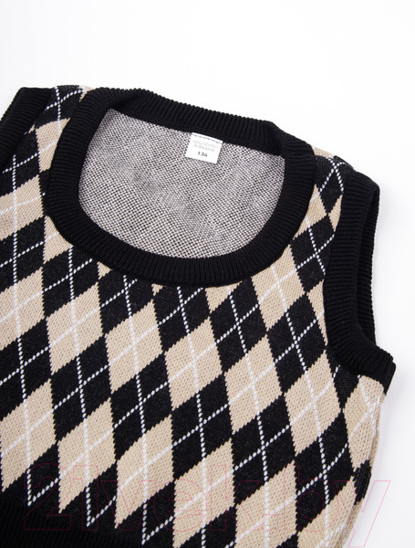Изображение товара Жилет детский Amarobaby Knit Romb / AB-OD23-KNIT10R/0903-140 (черный/бежевый, р.140)