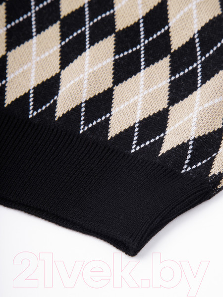 Изображение товара Жилет детский Amarobaby Knit Romb / AB-OD23-KNIT10R/0903-146 (черный/бежевый, р.146)