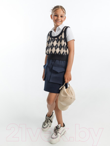 Изображение товара Жилет детский Amarobaby Knit Romb / AB-OD23-KNIT10R/0903-146 (черный/бежевый, р.146)