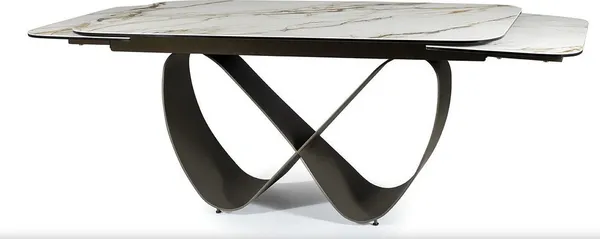 Изображение товара Обеденный стол Tetchair Infinity Ceramic (белый Amber Bianco/коричневый)