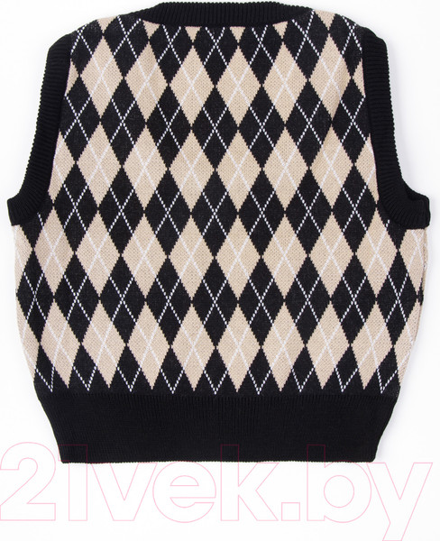 Изображение товара Жилет детский Amarobaby Knit Romb / AB-OD23-KNIT10R/0903-152 (черный/бежевый, р.152)