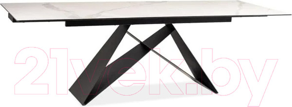 Изображение товара Обеденный стол Signal Westin III Ceramic 180-260x90 (белый мрамор/черный матовый)