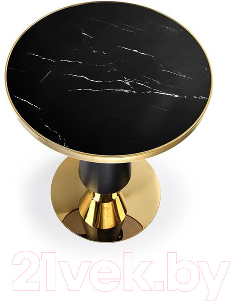 Изображение товара Обеденный стол Halmar Molina 59x74 (черный мрамор/черный/золотой)