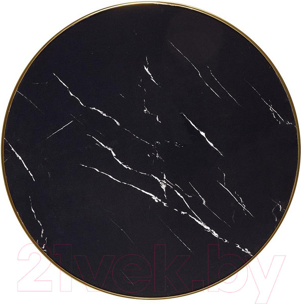 Изображение товара Обеденный стол Halmar Molina 59x74 (черный мрамор/черный/золотой)