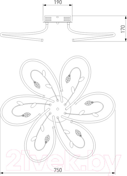 Изображение товара Потолочный светильник Евросвет 90082/6 (хром)
