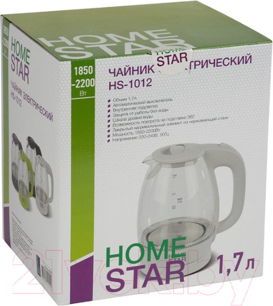 Изображение товара Электрочайник HomeStar HS-1012 (зеленый)