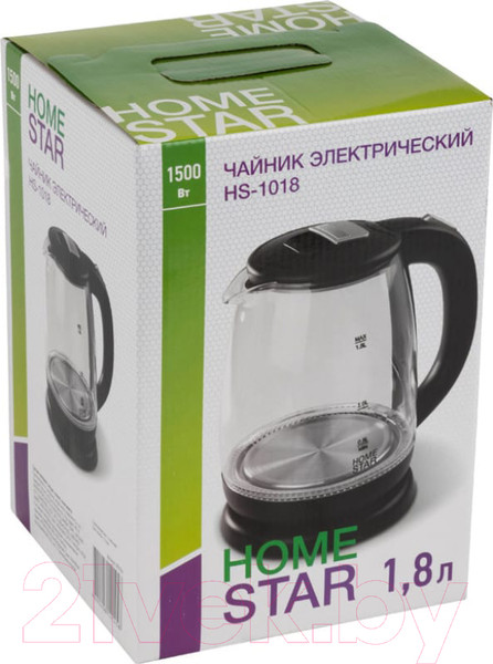 Изображение товара Электрочайник HomeStar HS-1018 (черный)