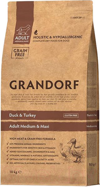 Изображение товара Сухой корм для собак Grandorf Medium&Maxi Breeds Duck&Turkey (10кг)