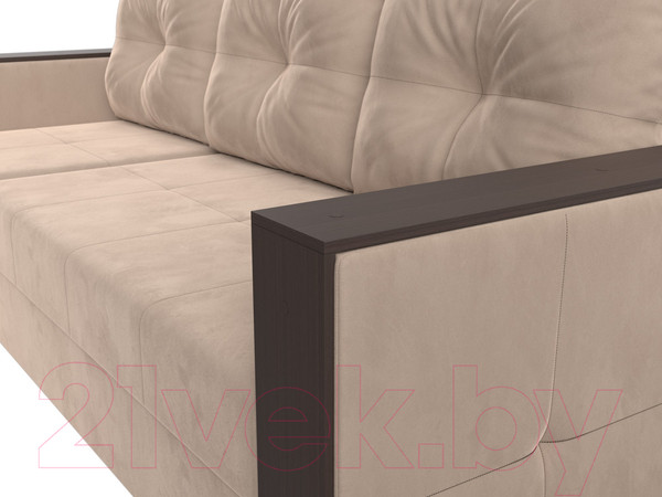 Изображение товара Диван угловой Лига Диванов Валенсия Лайт левый (велюр бежевый)