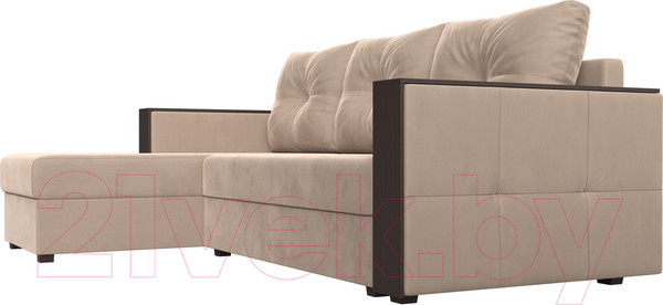 Изображение товара Диван угловой Лига Диванов Валенсия Лайт левый (велюр бежевый)