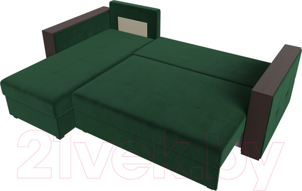 Изображение товара Диван угловой Лига Диванов Валенсия Лайт левый (велюр зеленый)