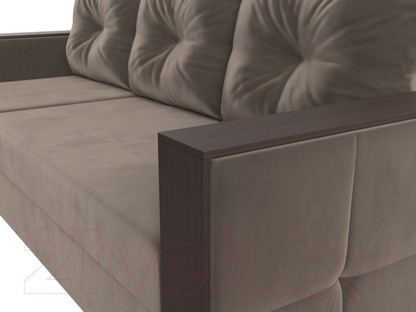 Изображение товара Диван угловой Лига Диванов Валенсия Лайт левый (велюр коричневый)