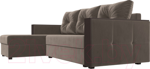 Изображение товара Диван угловой Лига Диванов Валенсия Лайт левый (велюр коричневый)