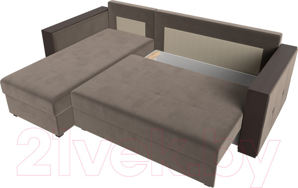 Изображение товара Диван угловой Лига Диванов Валенсия Лайт левый (велюр коричневый)