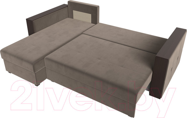 Изображение товара Диван угловой Лига Диванов Валенсия Лайт левый (велюр коричневый)