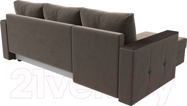 Изображение товара Диван угловой Лига Диванов Валенсия Лайт левый (велюр коричневый)