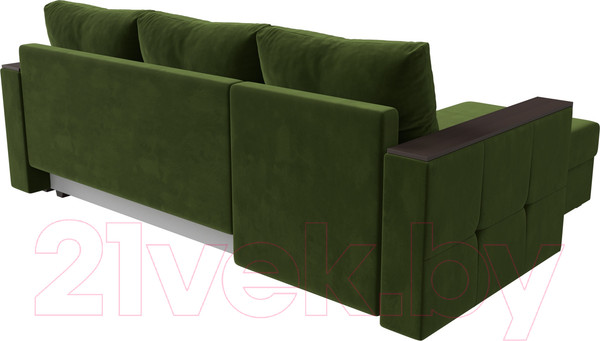 Изображение товара Диван угловой Лига Диванов Валенсия Лайт левый (микровельвет зеленый)