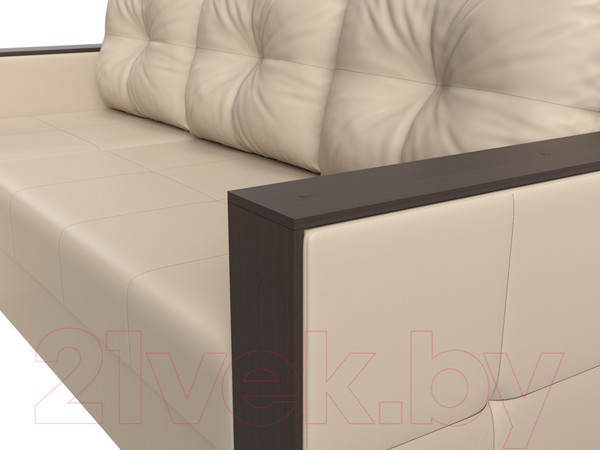 Изображение товара Диван угловой Лига Диванов Валенсия Лайт левый (экокожа бежевый)