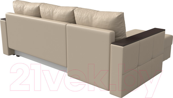 Изображение товара Диван угловой Лига Диванов Валенсия Лайт левый (экокожа бежевый)