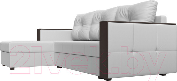 Изображение товара Диван угловой Лига Диванов Валенсия Лайт левый (экокожа белый)