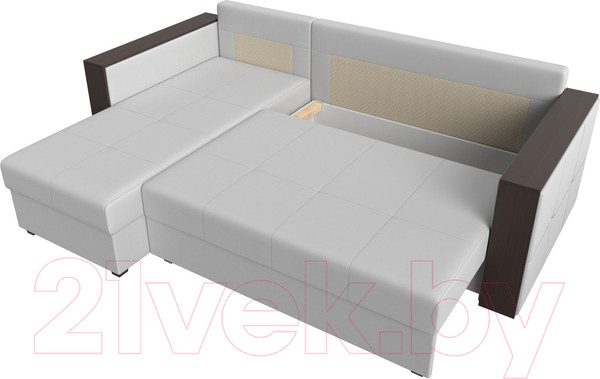 Изображение товара Диван угловой Лига Диванов Валенсия Лайт левый (экокожа белый)