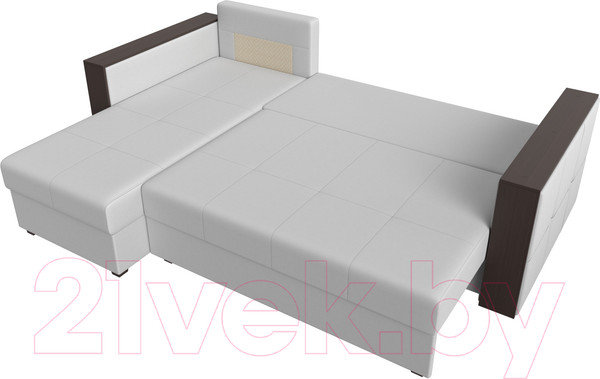 Изображение товара Диван угловой Лига Диванов Валенсия Лайт левый (экокожа белый)