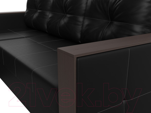 Изображение товара Диван угловой Лига Диванов Валенсия Лайт левый (экокожа черный)