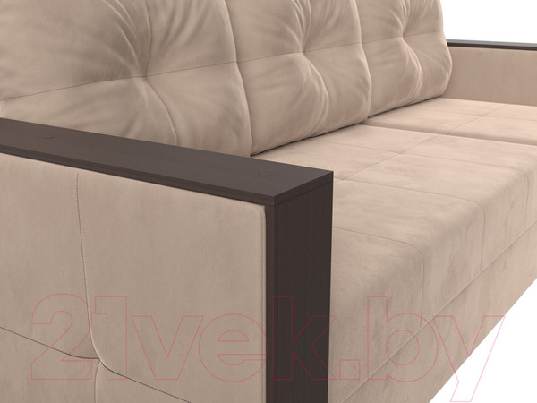 Изображение товара Диван угловой Лига Диванов Валенсия Лайт правый (велюр бежевый)